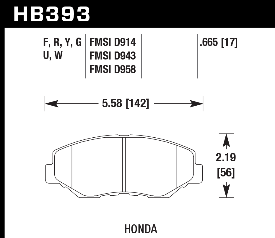 HB393Y.665 - Hawk LTS Brake Pads; Front
