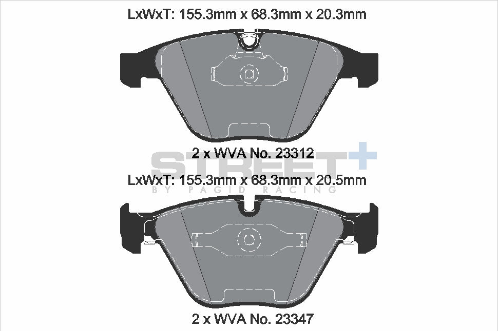 Pagid Racing Street+ Brake Pads - Front | T8023SP2001 - Pagid Racing brake pads