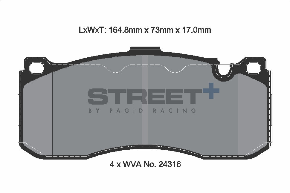 Pagid Racing Street+ Brake Pads - Front | T8068SP2001 - Pagid Racing brake pads