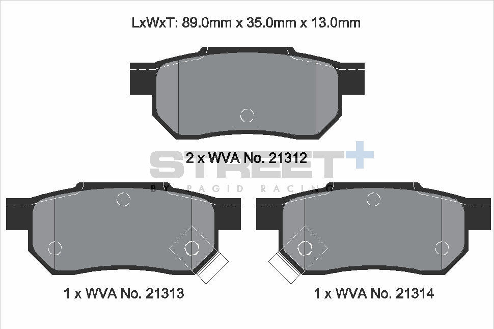 Pagid Racing Street+ Brake Pads - Rear | T8004SP2001 - Pagid Racing brake pads
