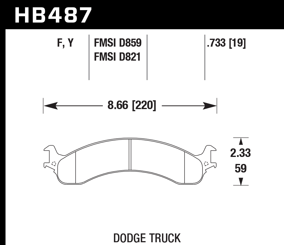 HB487Y.733 - Hawk LTS Brake Pads; Front