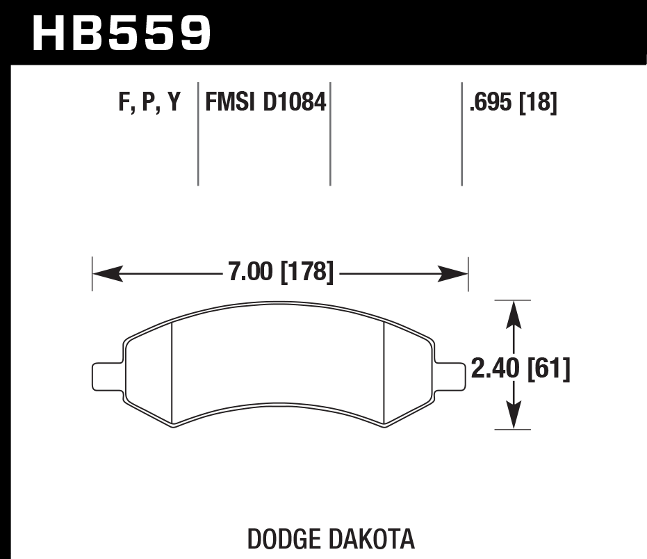 HB559B.695 - Hawk HPS 5.0 Brake Pads; Front
