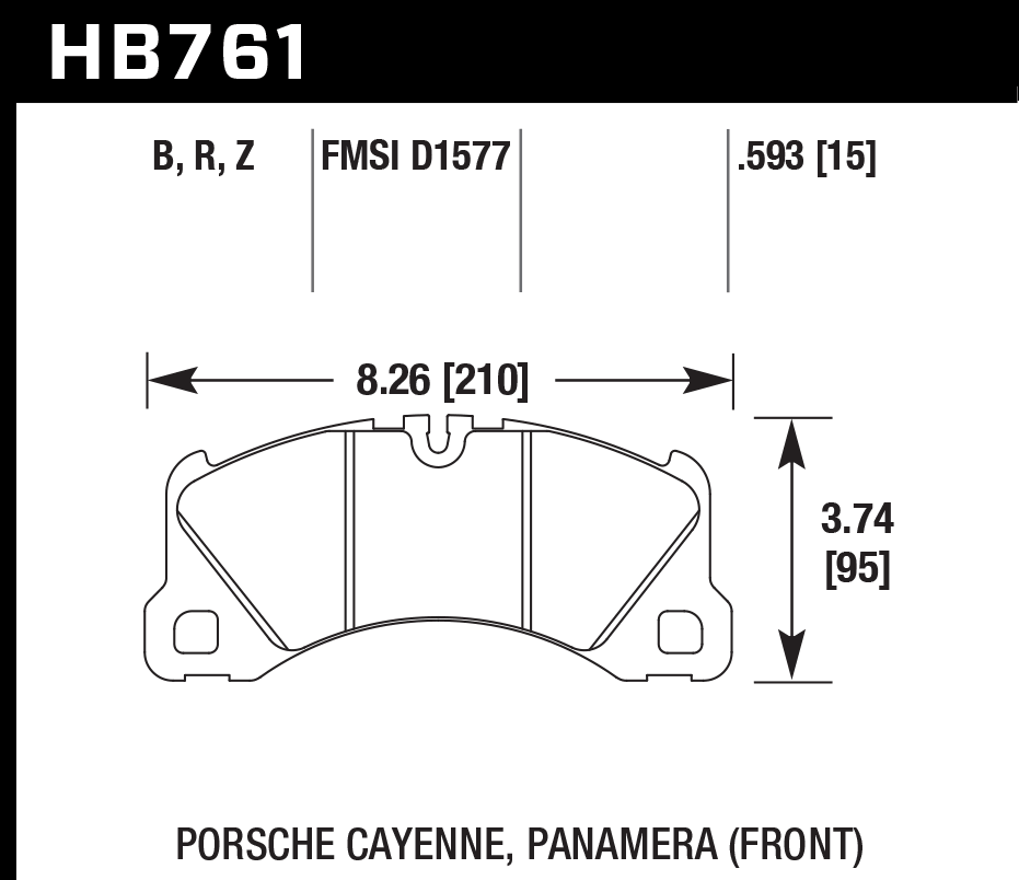 HB761B.593 - Hawk HPS 5.0 Brake Pads; Front