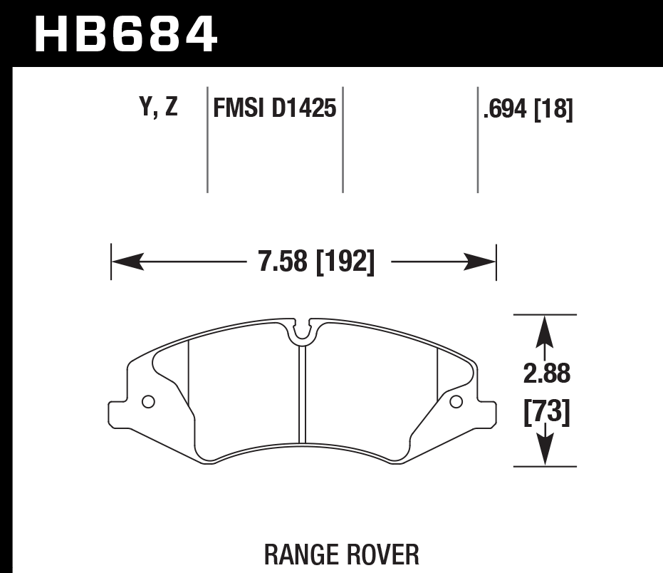 HB684Z.694 - Hawk PC Brake Pads; Front