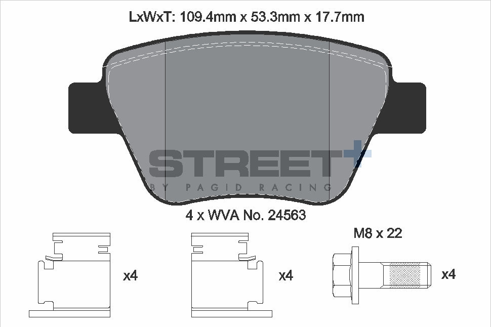 Pagid Racing Street+ Brake Pads - Rear | T8080SP2001 - Pagid Racing brake pads