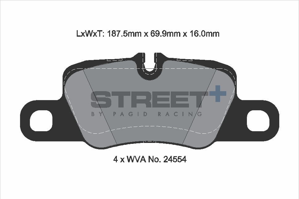 Pagid Racing Street+ Brake Pads - Rear | T8078SP2001 - Pagid Racing brake pads