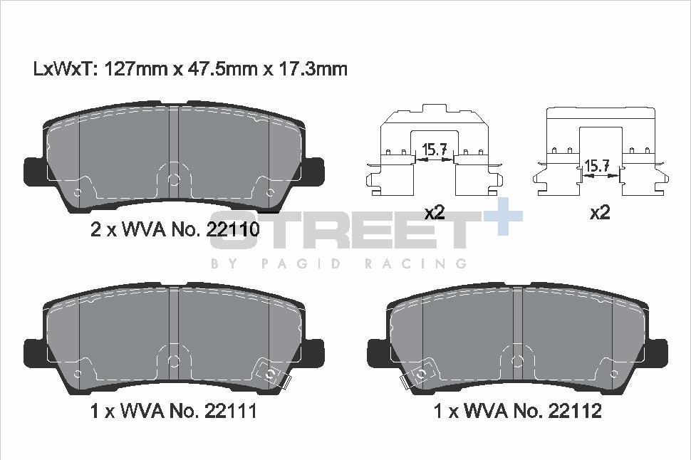 Pagid Racing Street+ Brake Pads - Rear | T8011SP2001 - Pagid Racing brake pads