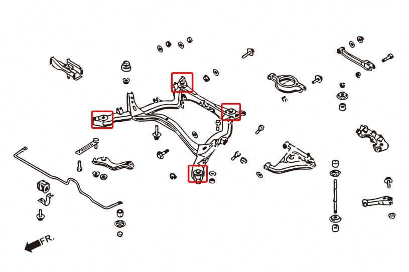 Rear Subframe Bushing Infiniti Q45, Nissan 240SX, Skyline, Z-series