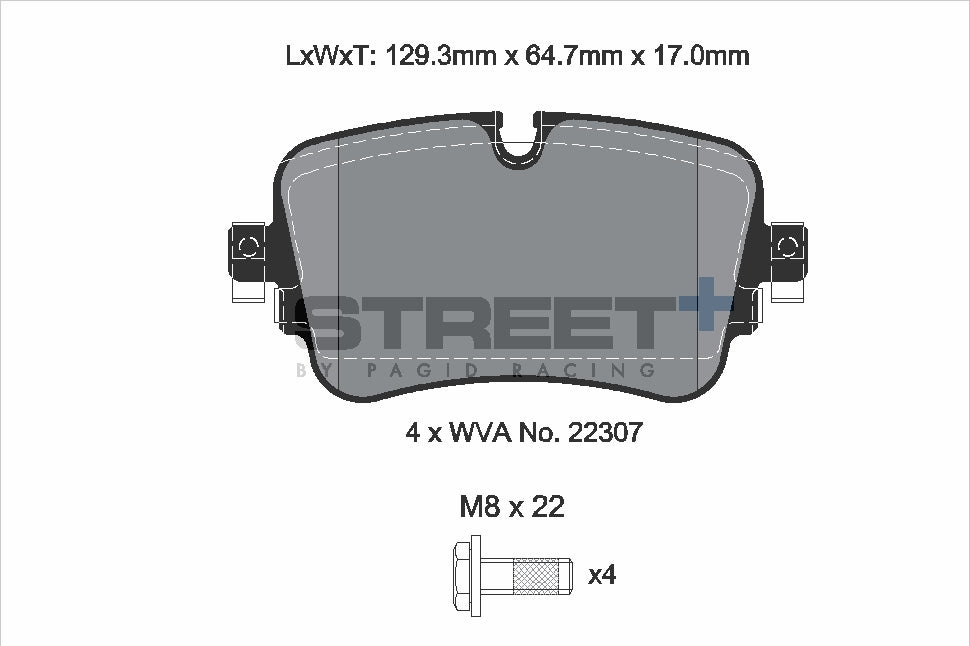 Pagid Racing Street+ Brake Pads - Rear | T8227SP2001 - Pagid Racing brake pads
