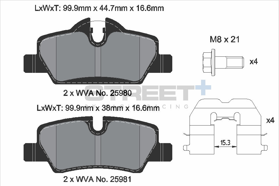 Pagid Racing Street+ Brake Pads - Rear | T8305SP2001 - Pagid Racing brake pads