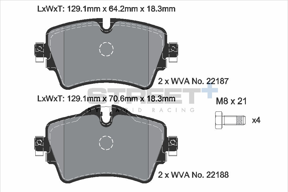 Pagid Racing Street+ Brake Pads - Front | T8161SP2001 - Pagid Racing brake pads