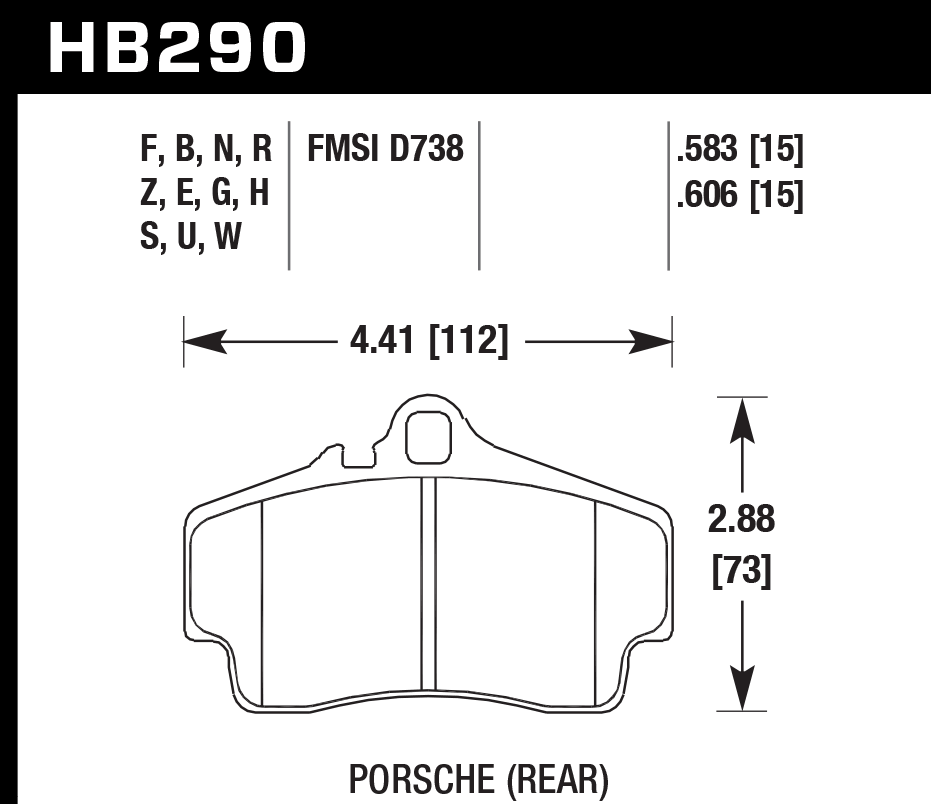 HB290D.606 - Hawk ER-1 Brake Pads; Rear
