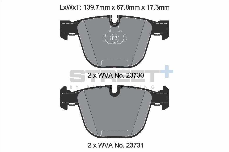 Pagid Racing Street+ Brake Pads - Rear | T8297SP2001 - Pagid Racing brake pads