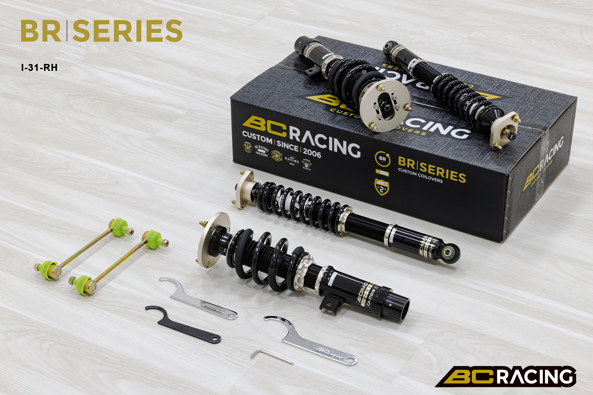 BC Racing BR Series 6kg front 5kg rear coilovers fitted to BMW 3 Series E46 suspension