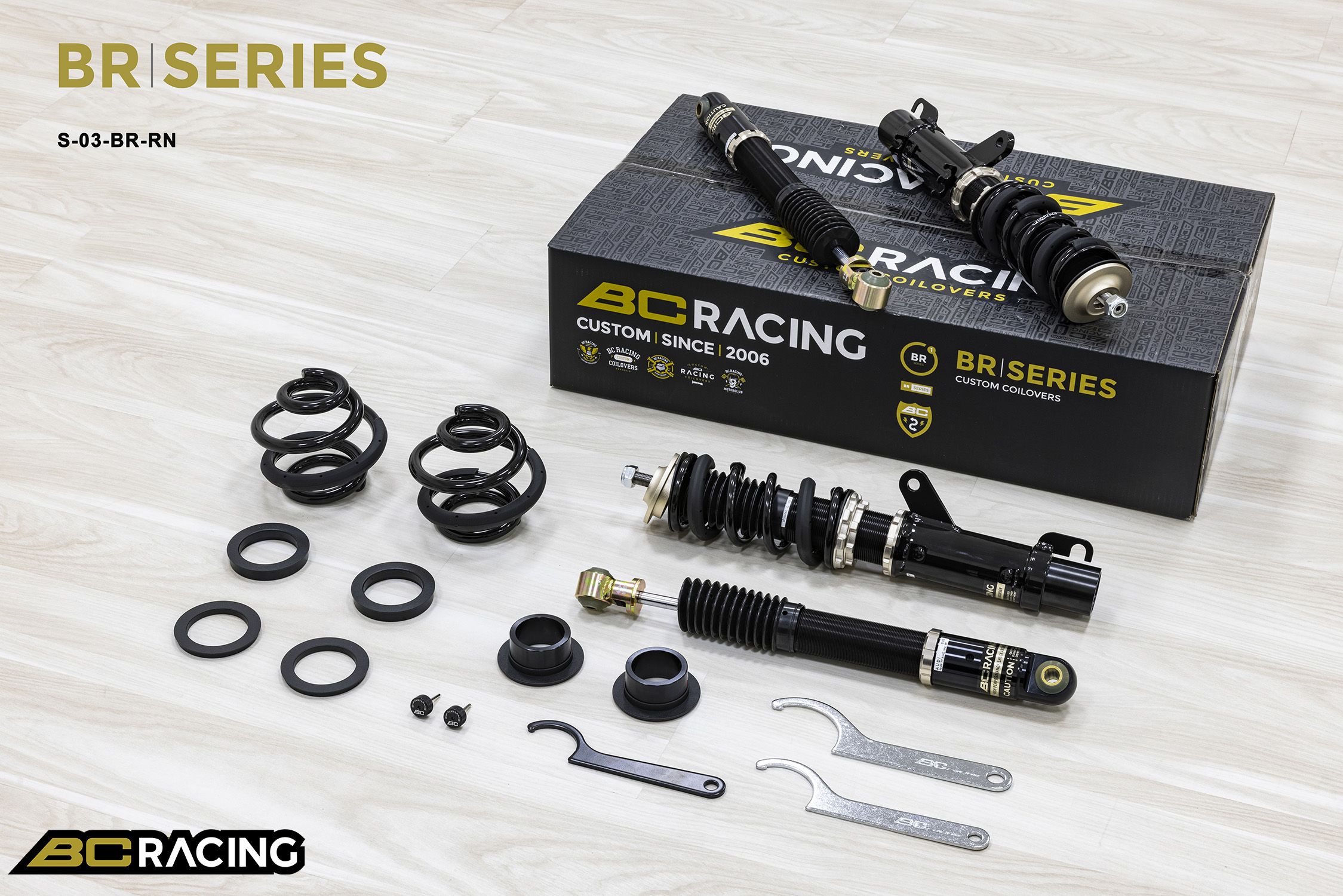BC Racing BR Series coilovers for VAG MK4 platform including Golf 4, Audi TT, Audi A3 and Octavia with RN configuration and 6/10 kg/mm spring rates