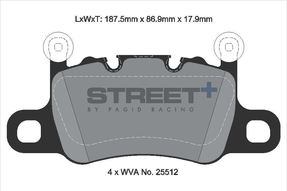 Pagid Racing Street+ Brake Pads - Rear | T8277SP2001 - Pagid Racing brake pads