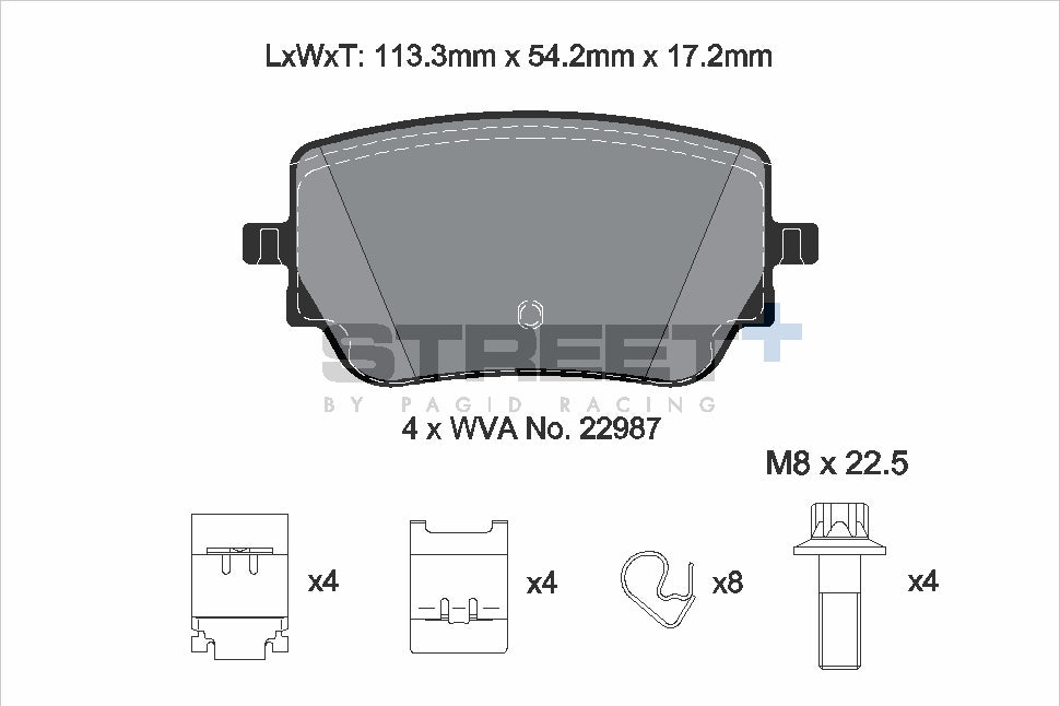 Pagid Racing Street+ Brake Pads - Rear | T8213SP2001 - Pagid Racing brake pads