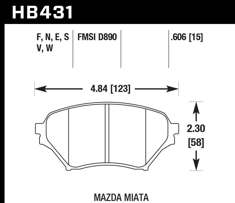 HB431D.606 - Hawk ER-1 Brake Pads; Front