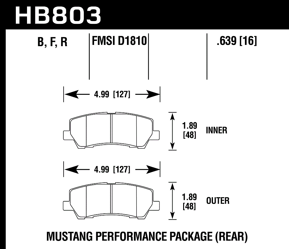 HB803D.639 - Hawk ER-1 Brake Pads; Rear