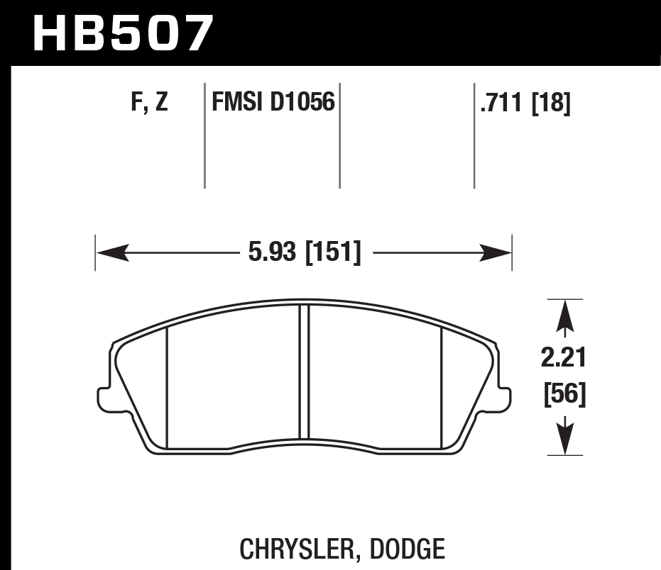 HB507B.711 - Hawk HPS 5.0 Brake Pads; Front