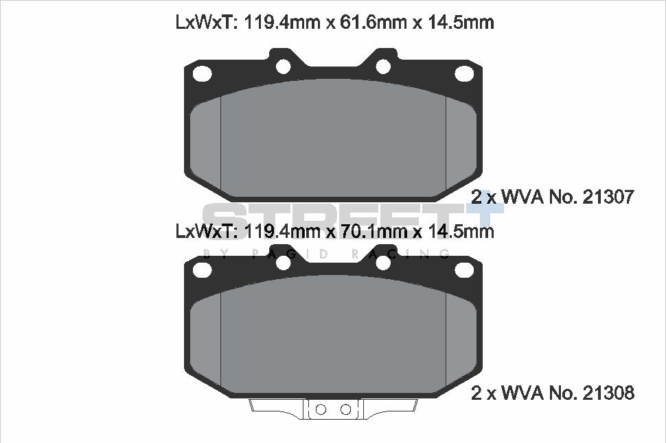 Pagid Racing Street+ Brake Pads - Front | T8154SP2001 - Pagid Racing brake pads