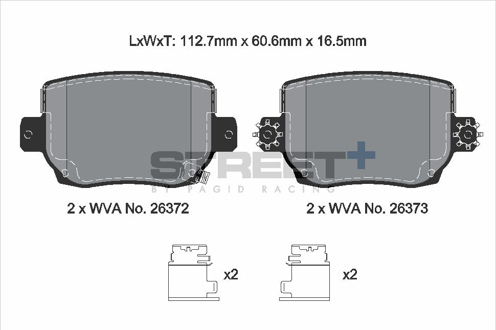 Pagid Racing Street+ Brake Pads - Rear | T8281SP2001 - Pagid Racing brake pads
