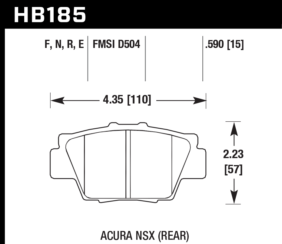 HB185N.590 - Hawk HP Plus Brake Pads; Rear