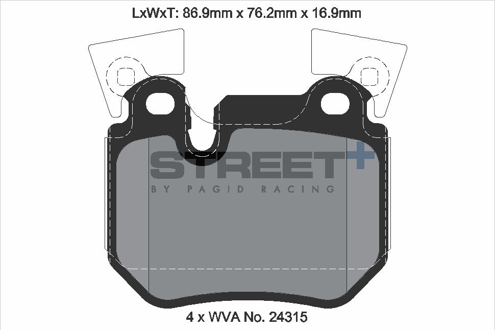 Pagid Racing Street+ Brake Pads - Rear | T8067SP2001 - Pagid Racing brake pads