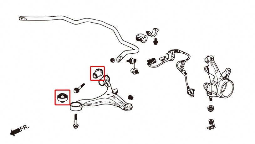 Front Lower Arm Bushing Honda Civic, Integra, Stream