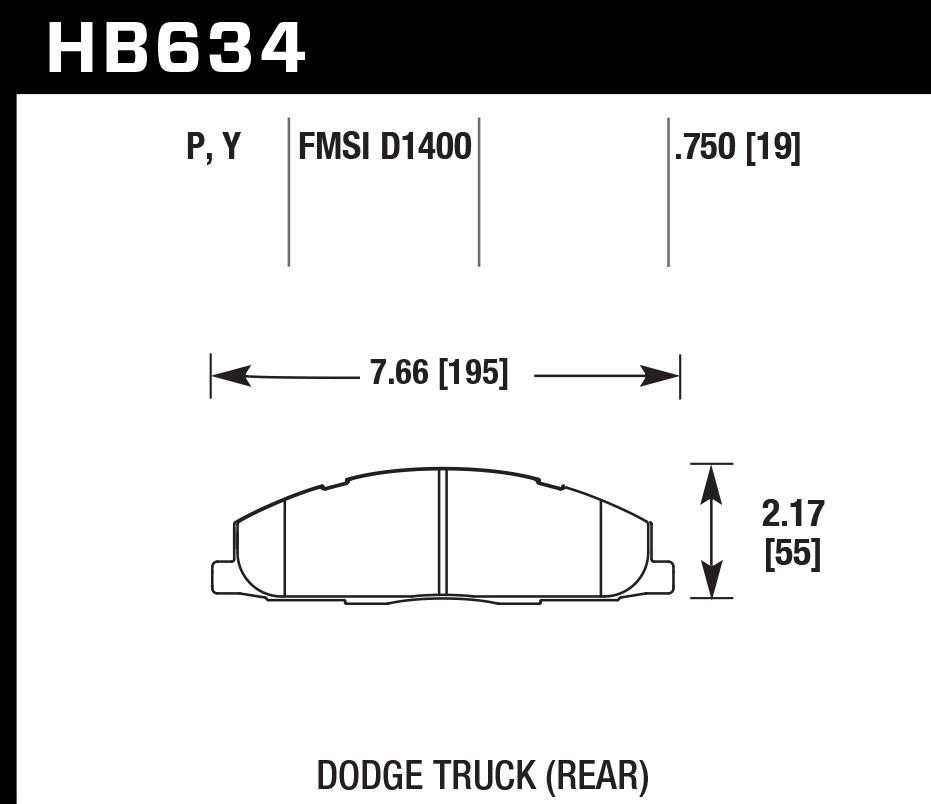 HB634Y.750 - Hawk LTS Brake Pads; Rear