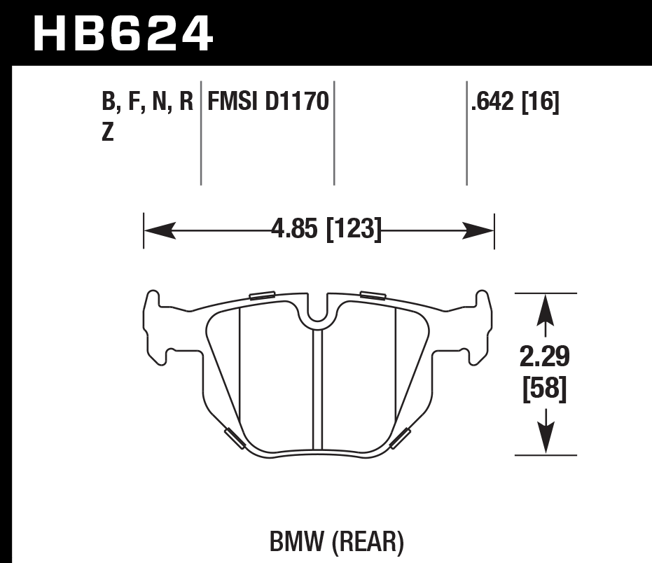 HB624D.642 - Hawk ER-1 Brake Pads; Rear