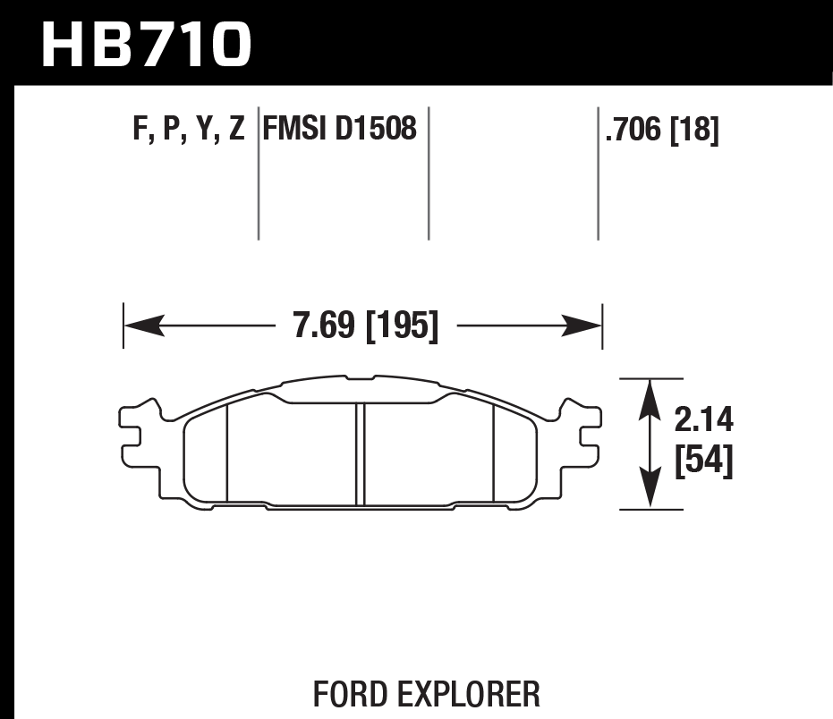 HB710B.706 - Hawk HPS 5.0 Brake Pads; Front