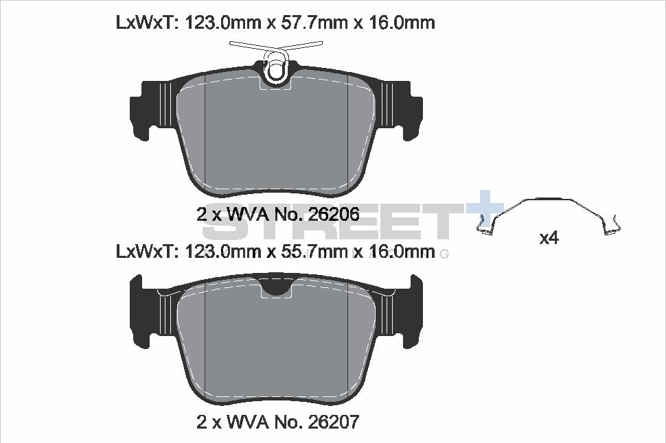Pagid Racing Street+ Brake Pads - Rear | T8232SP2001 - Pagid Racing brake pads
