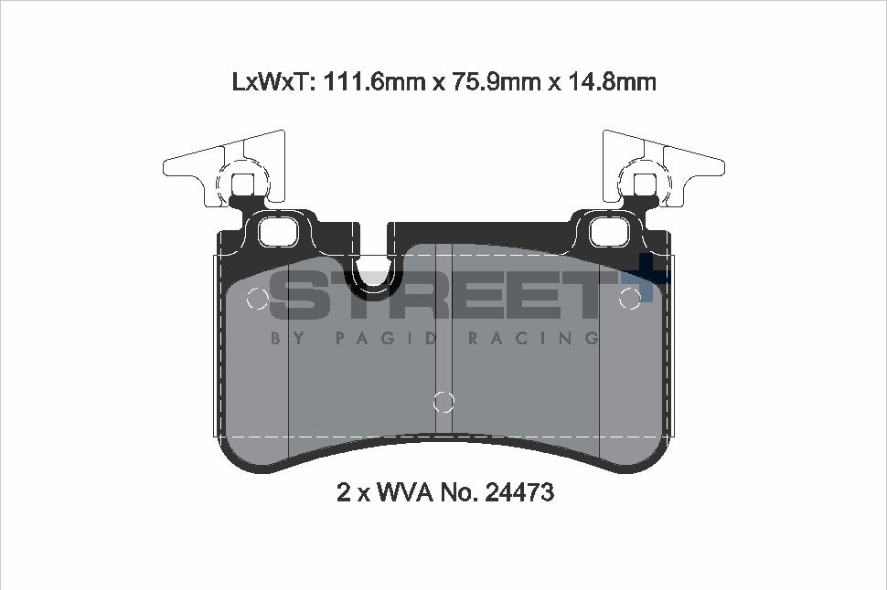 Pagid Racing Street+ Brake Pads - Rear | T8074SP2001 - Pagid Racing brake pads