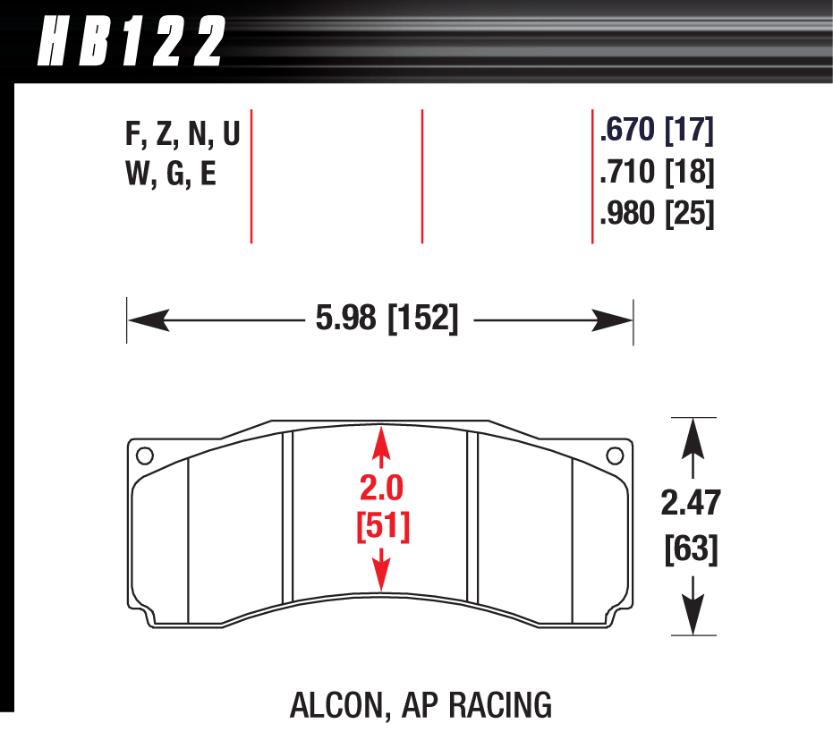 HB122N.670 - Hawk HP Plus Brake Pads;