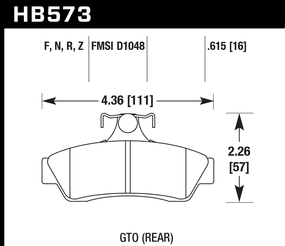 HB573Z.615 - Hawk PC Brake Pads; Rear