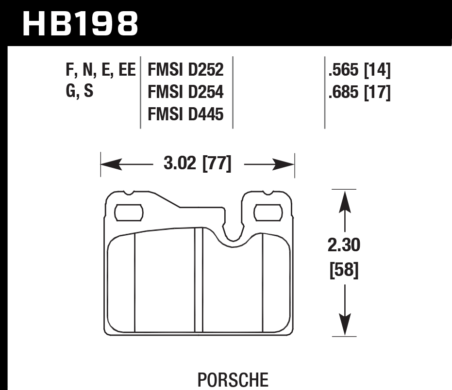 HB198N.685 - Hawk HP Plus Brake Pads; Rear