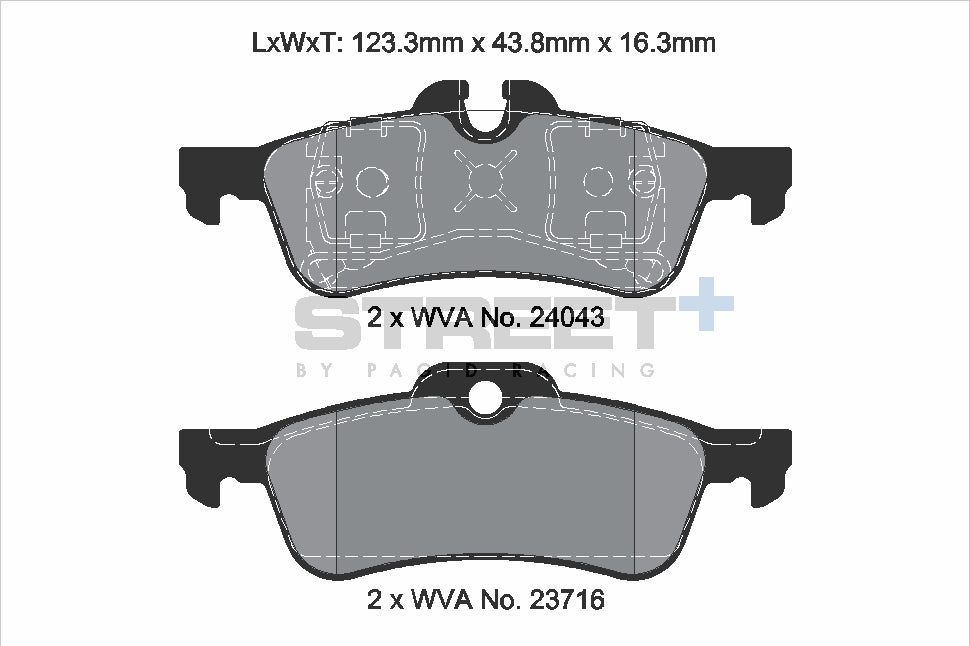 Pagid Racing Street+ Brake Pads - Rear | T8184SP2001 - Pagid Racing brake pads