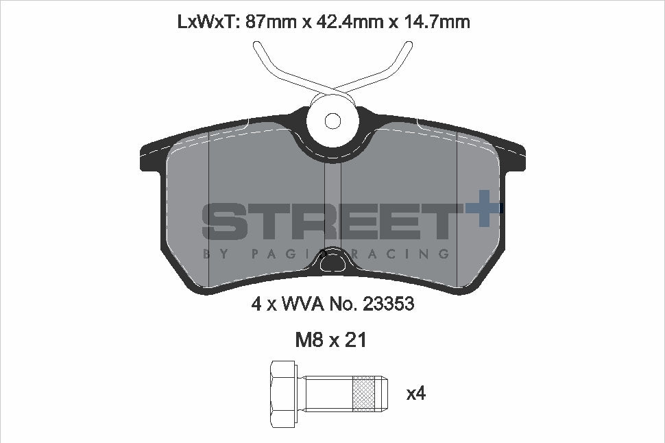 Pagid Racing Street+ Brake Pads - Front | T8170SP2001 - Pagid Racing brake pads