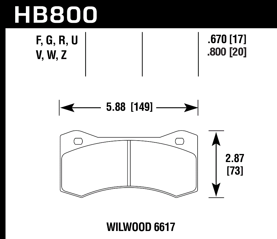 HB800W.800 - Hawk DTC-30 Brake Pads;
