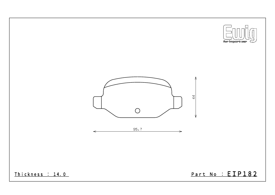 Endless EIP182 pad shape technical drawing