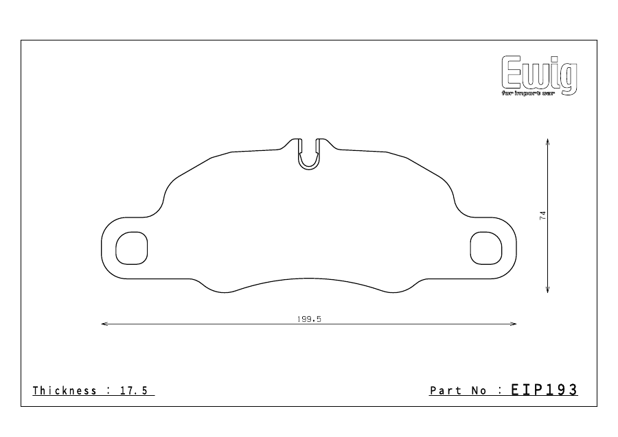 Endless EIP193 pad shape technical drawing
