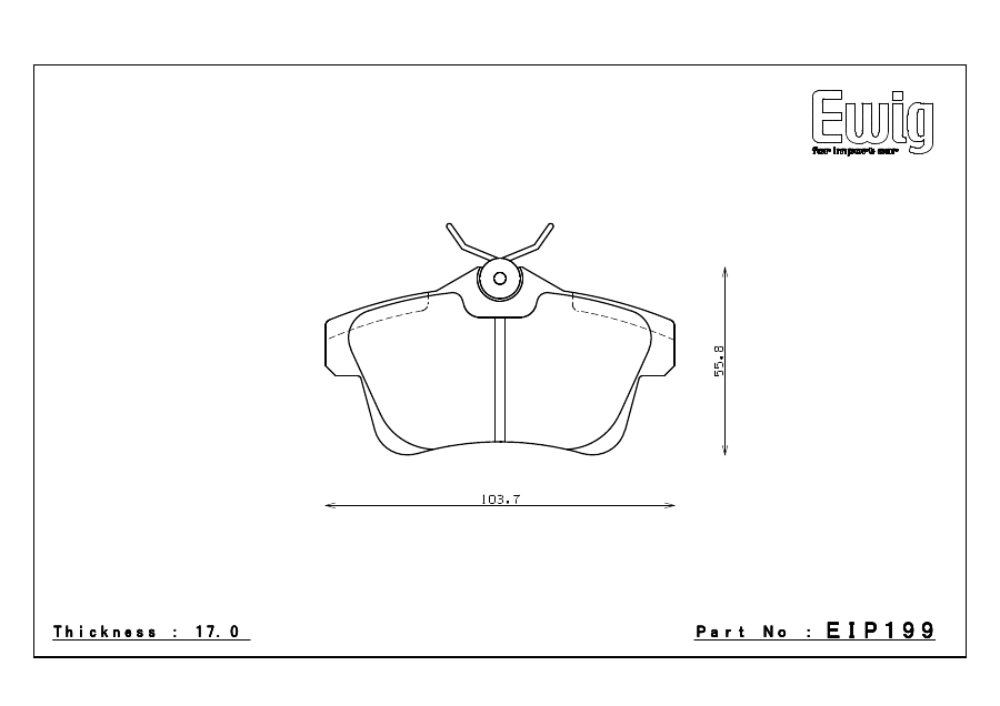 Endless EIP199 pad shape technical drawing
