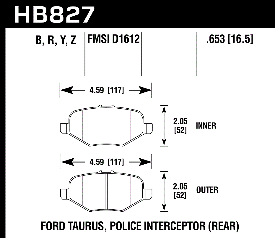 HB827B.653 - Hawk HPS 5.0 Brake Pads; Rear