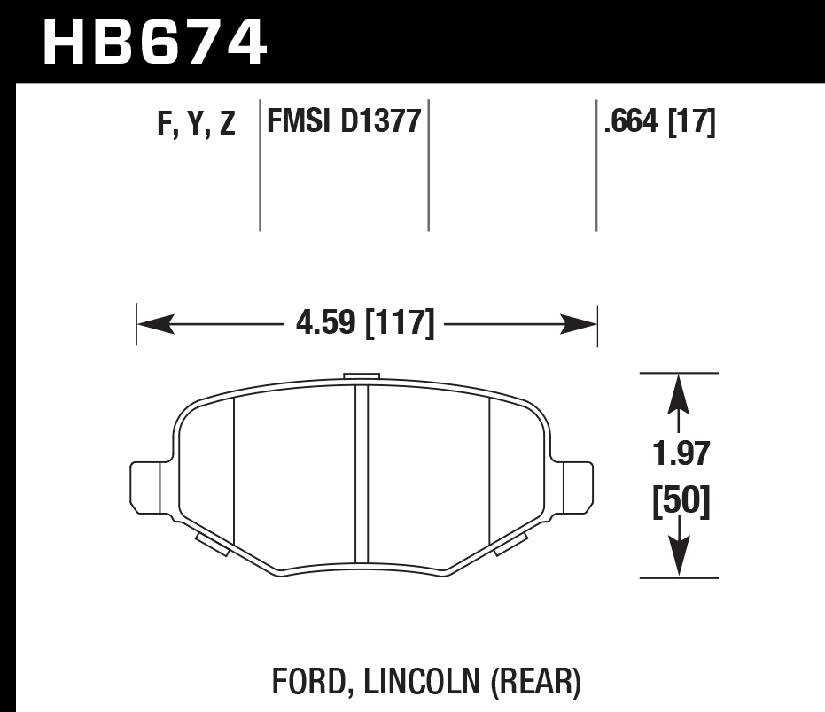 HB674B.664 - Hawk HPS 5.0 Brake Pads; Rear