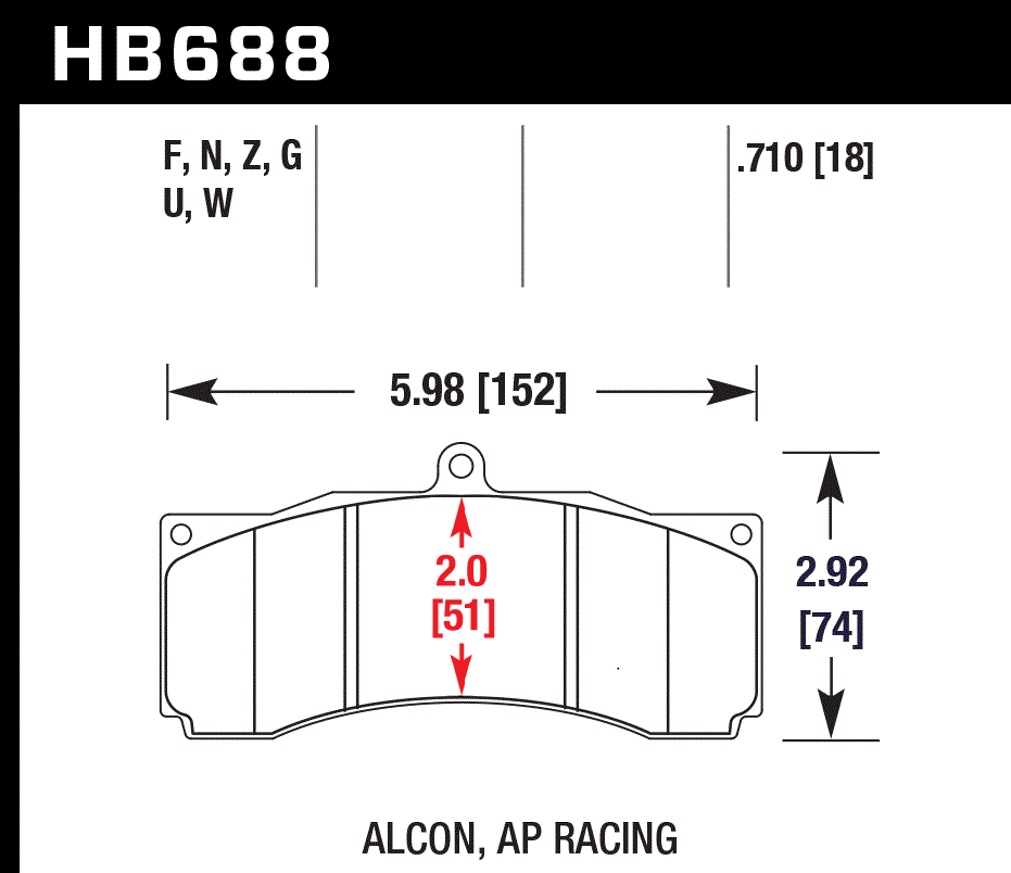 HB688B.710 - Hawk HPS 5.0 Brake Pads;