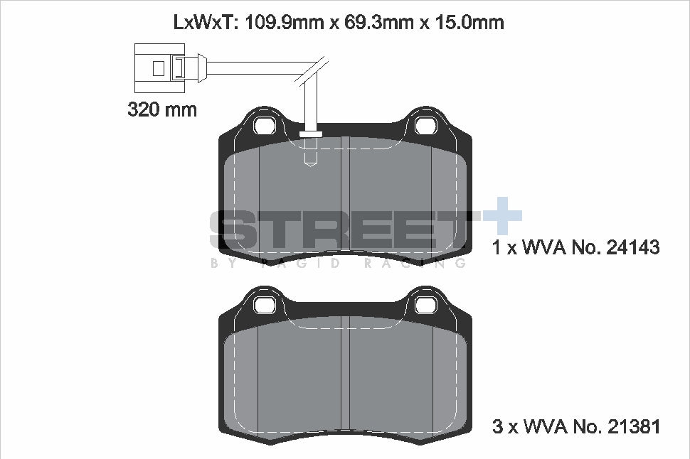 Pagid Racing Street+ Brake Pads - Front | T8058SP2001 - Pagid Racing brake pads