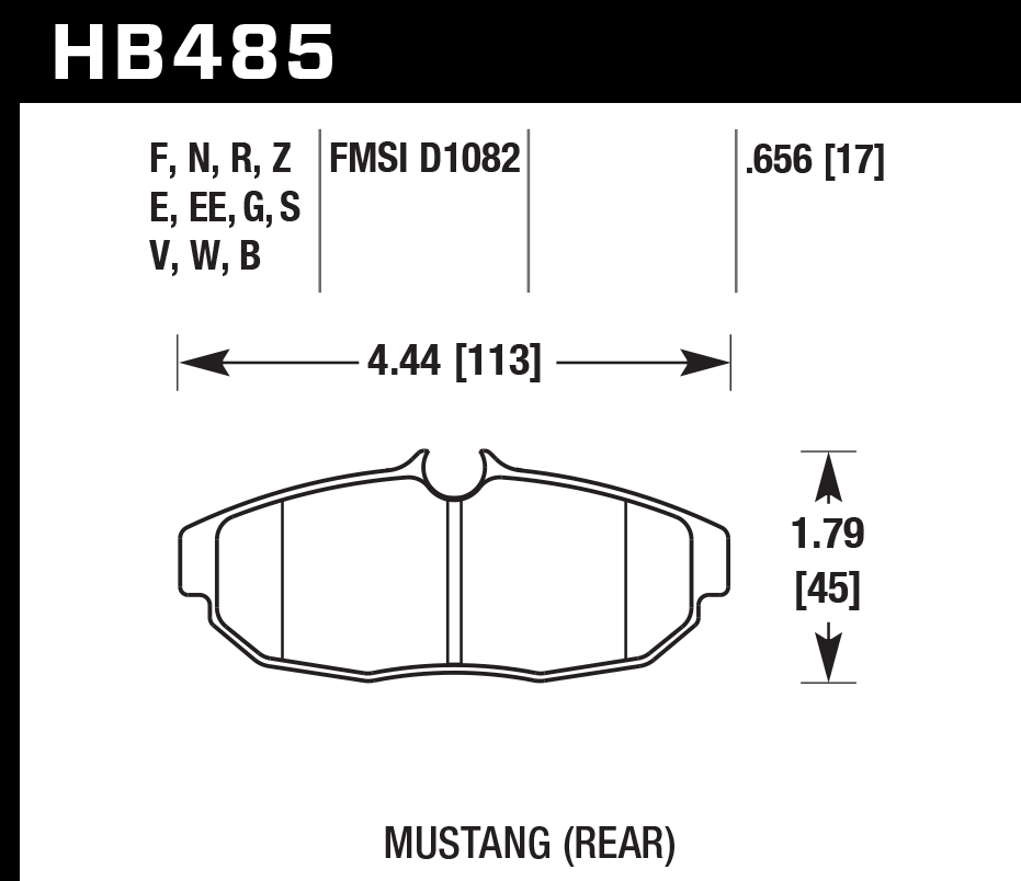 HB485F.656 - Hawk HPS Brake Pads; Rear