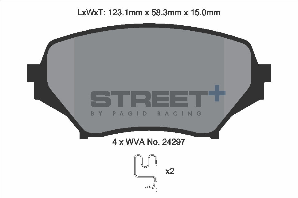 Pagid Racing Street+ Brake Pads - Front | T8301SP2001 - Pagid Racing brake pads