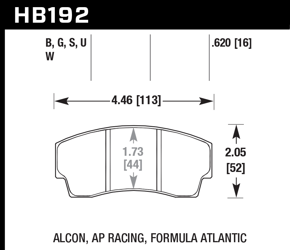 HB192D.620 - Hawk ER-1 Brake Pads;